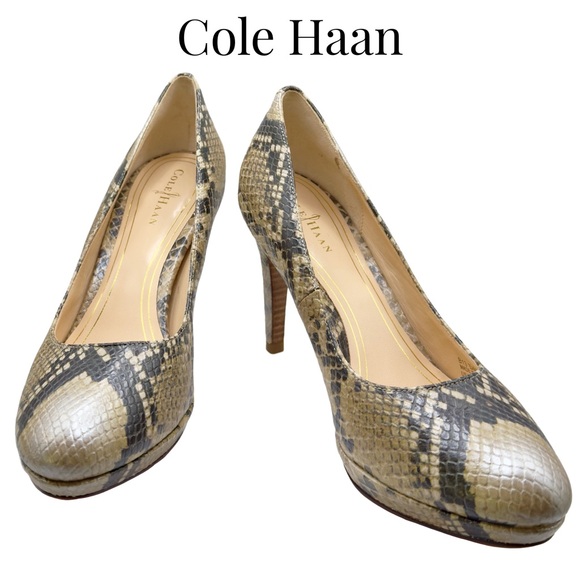 Cole Haan • Chelsea Platform Heels • Python • 7 US • EUC • Dust Bag + Heel Tips - Picture 3 of 16